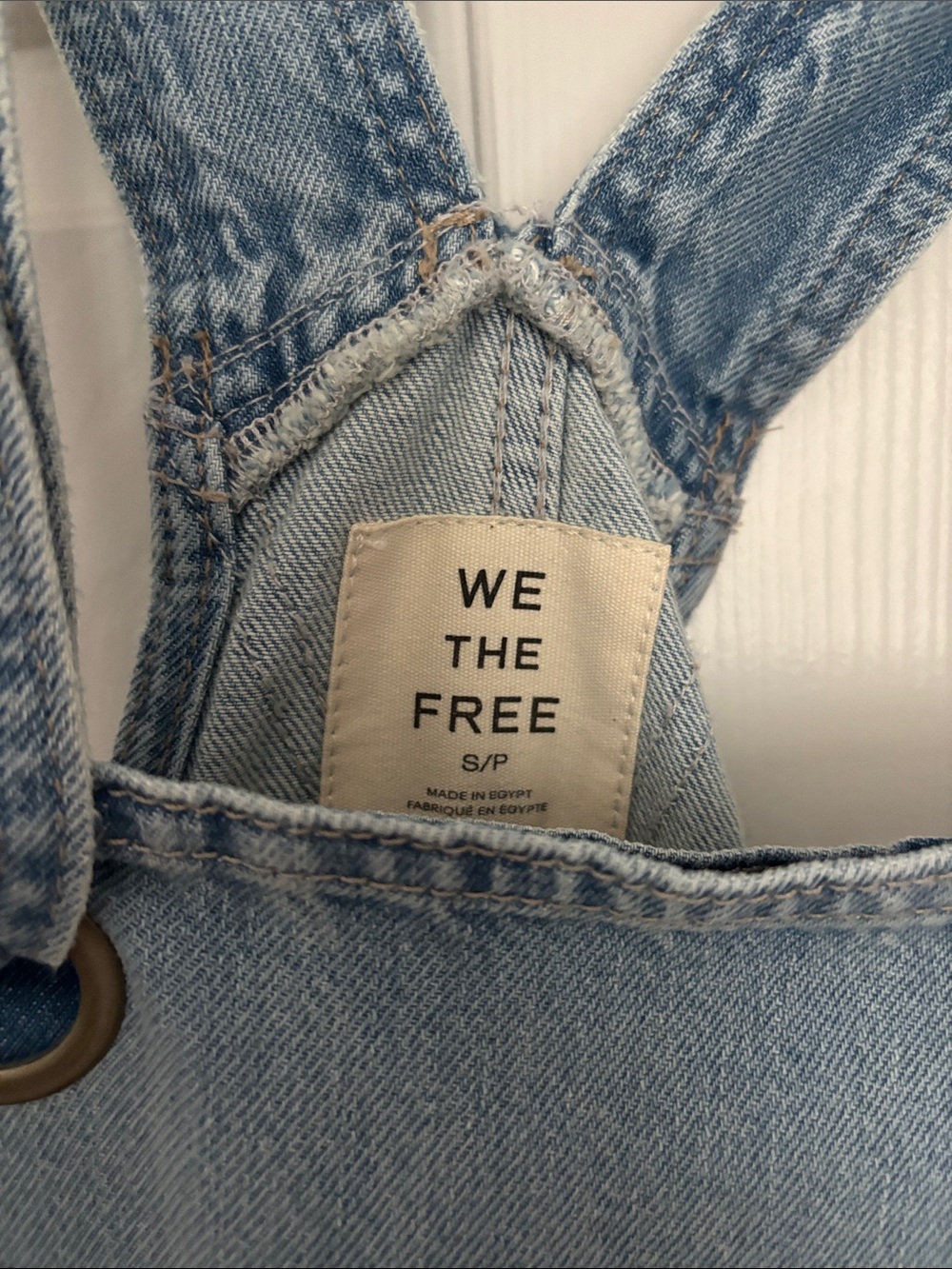 We the Free Light Blue Wide-Leg Denim Overalls -*Free People* size small Rambler - Picture 2 of 7